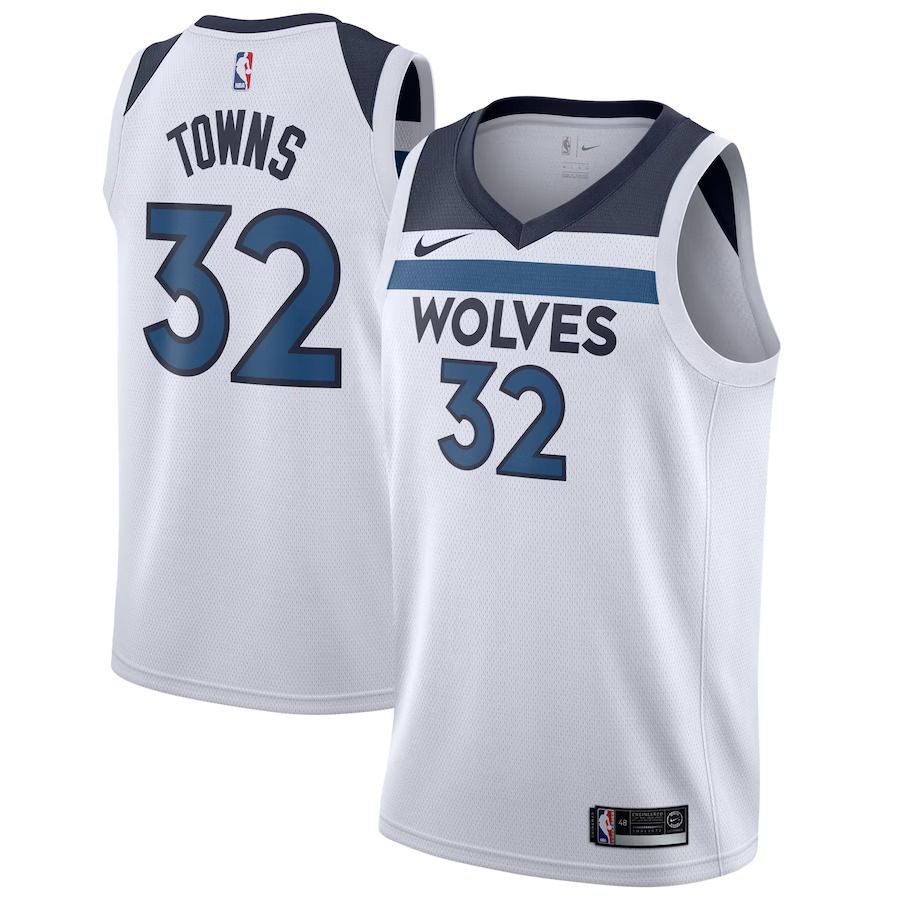 Men Minnesota Timberwolves #32 Karl-Anthony Towns Nike White Swingman NBA Jersey->minnesota timberwolves->NBA Jersey